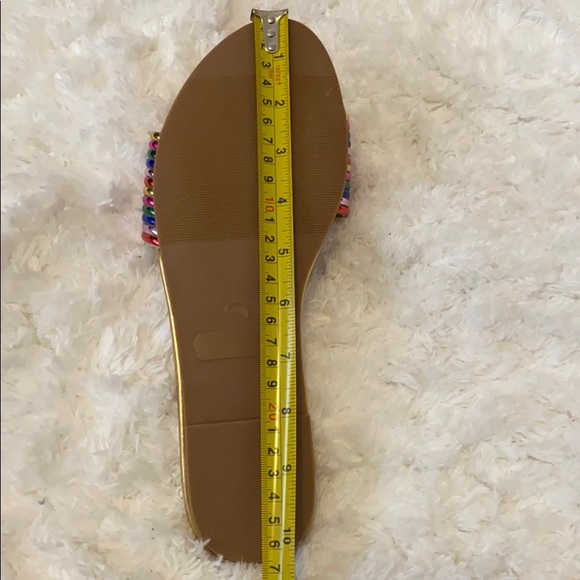 🌈Colorful Gold Rainbow Pride Slide Flats ~ no box - Picture 4 of 7